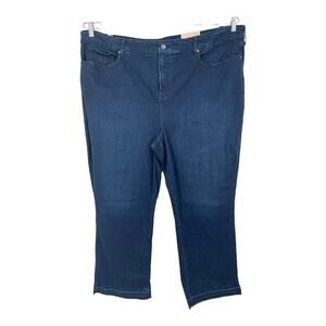 NYDJ Jeans Marilyn Ankle with released hems straight dark blue size 28W